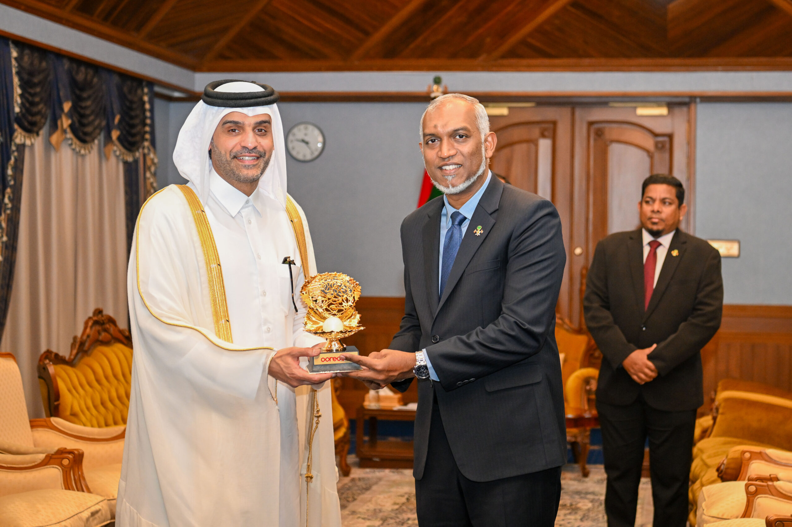 The President meets the senior management of the Ooredoo Group